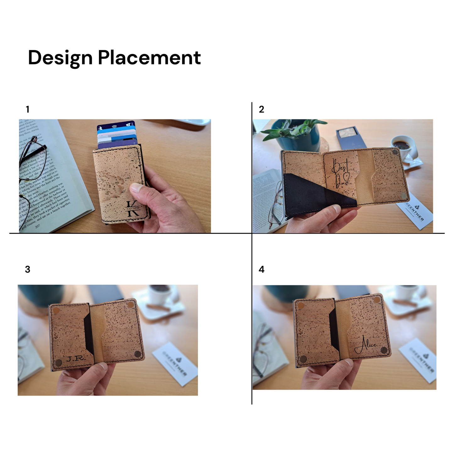 Personalized Red Cork RFID wallet