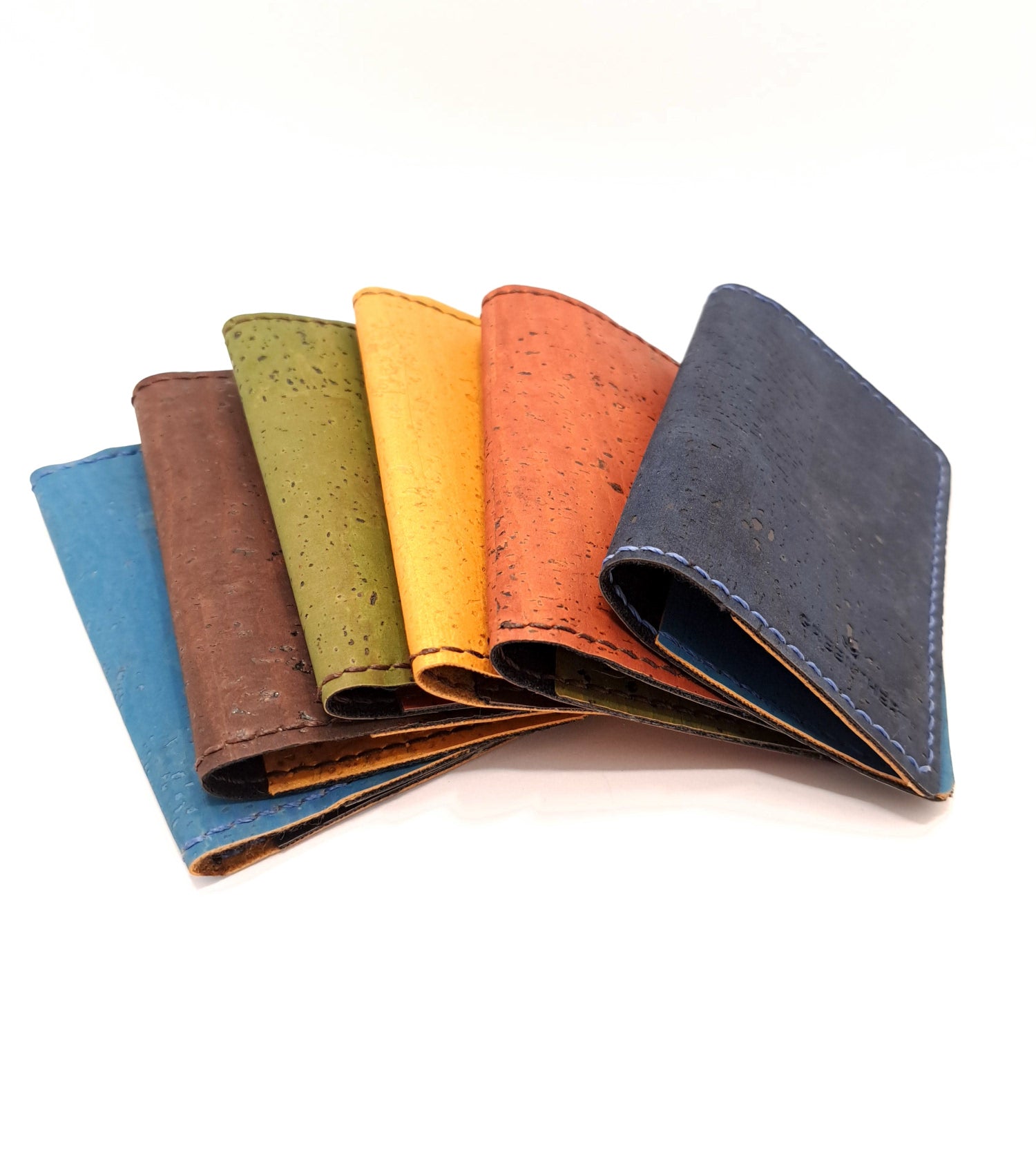 Slim Cork Leather Business Card Holder colors 