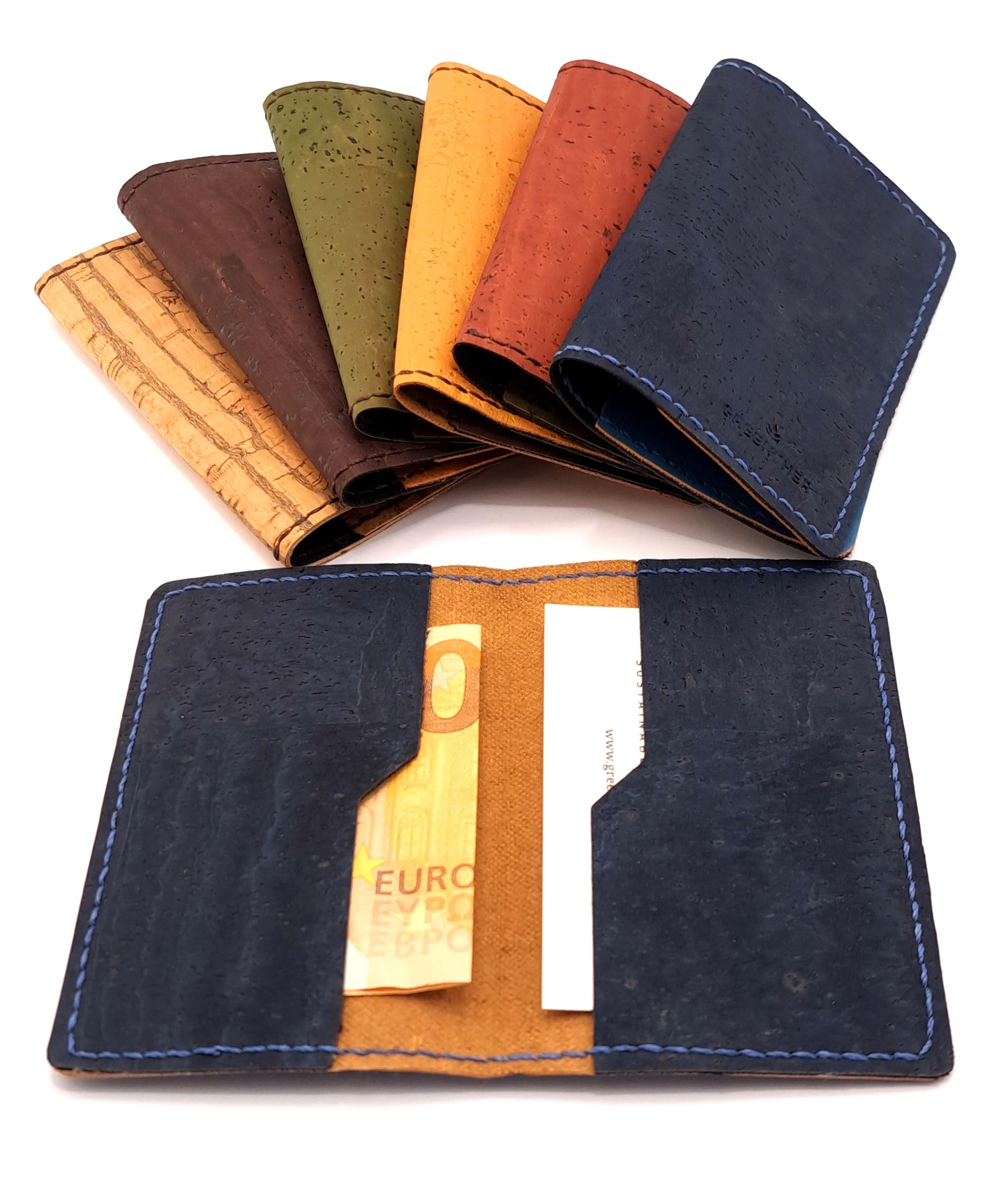Slim Cork Leather Business Card Holder