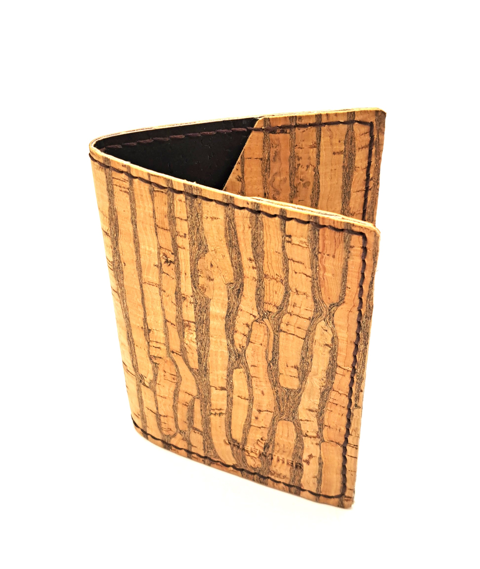 Slim Cork Leather Business Card Holder birch